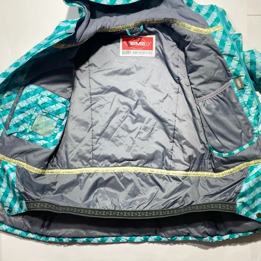 Sims Teal Ski Snow Kids Jacket With Multi‎ Pockets For Personal Items Size L